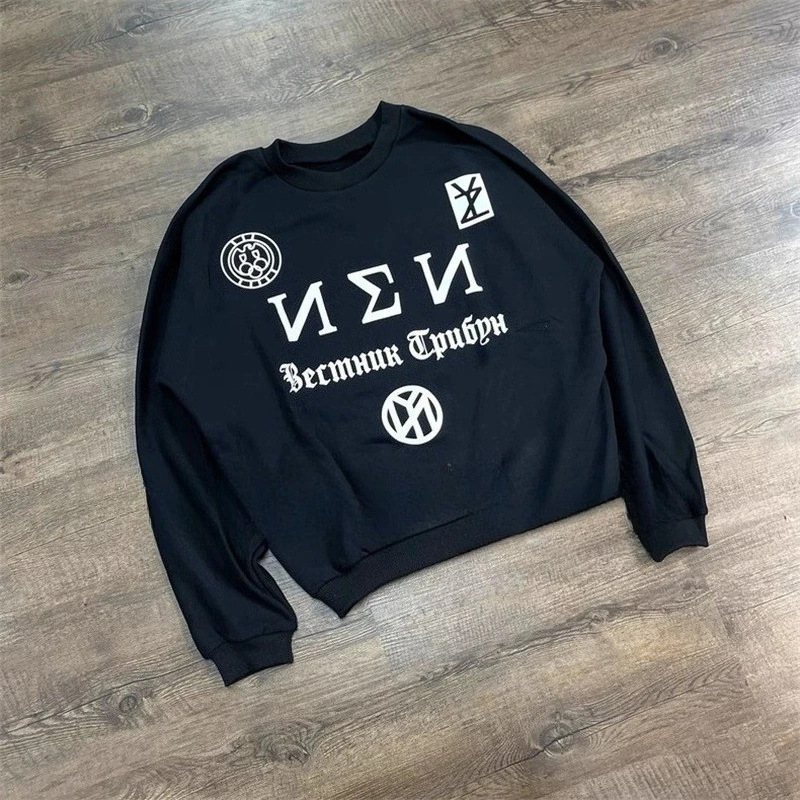 

Vultures YZY Kanye Black Sweatshirts Men Women 1:1 High Quality Pure Cotton Casual Crewneck Hoodies