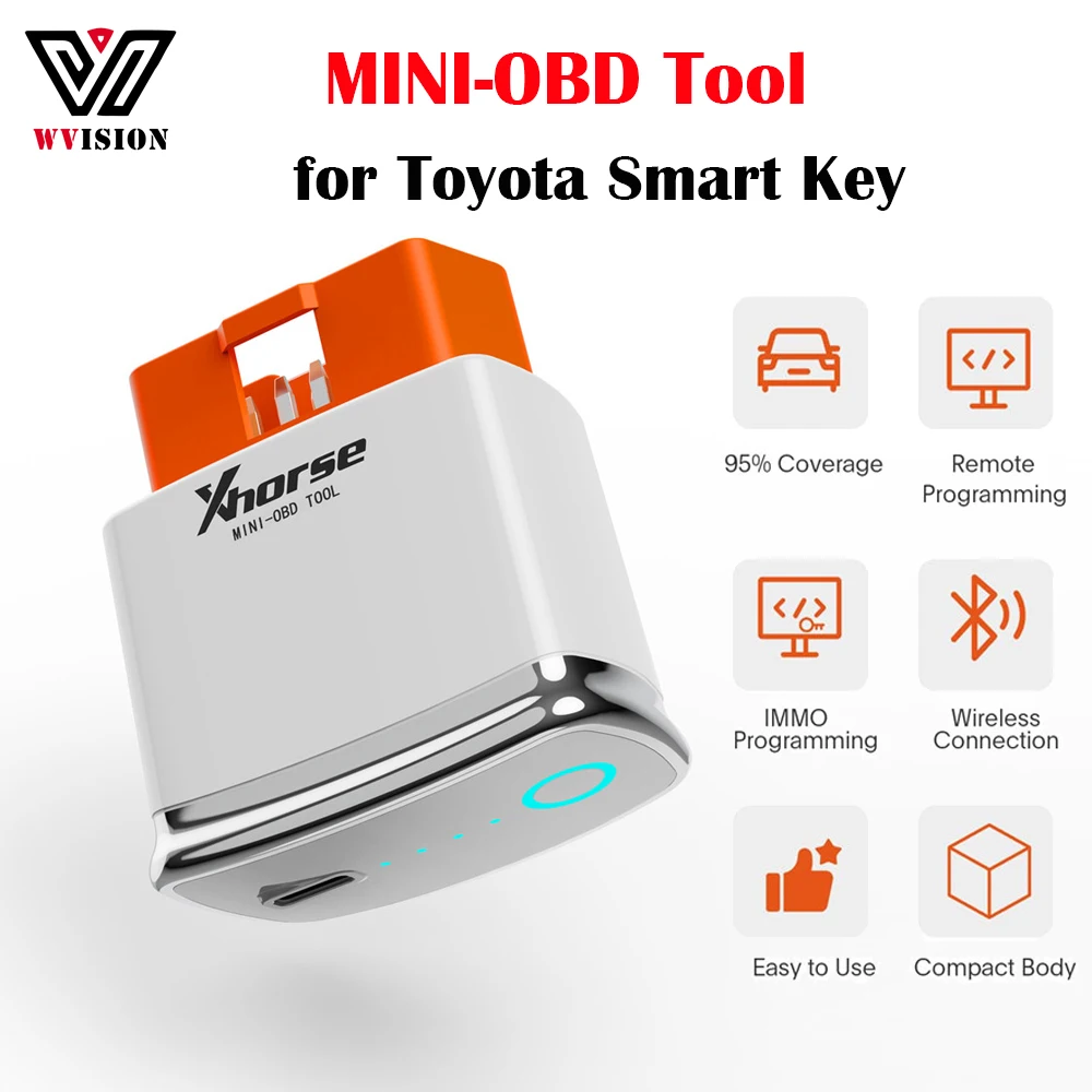 

2024 Xhorse MINI OBD Tool VVDI FT-OBD for Toyota Smart Key Support Add Key and All Key Lost Car Key Programmer