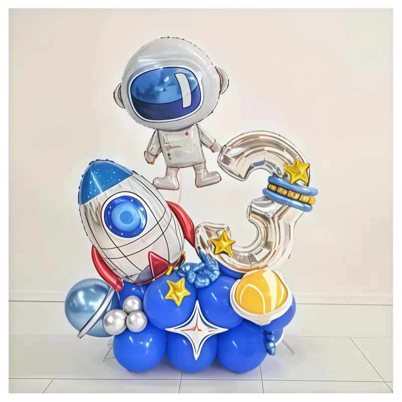 33Pcs Space theme Birthday Party Decoration Astronaut Spaceman Foil Balloons For 1-9 Years Old Childern's Birthday Party Decorat