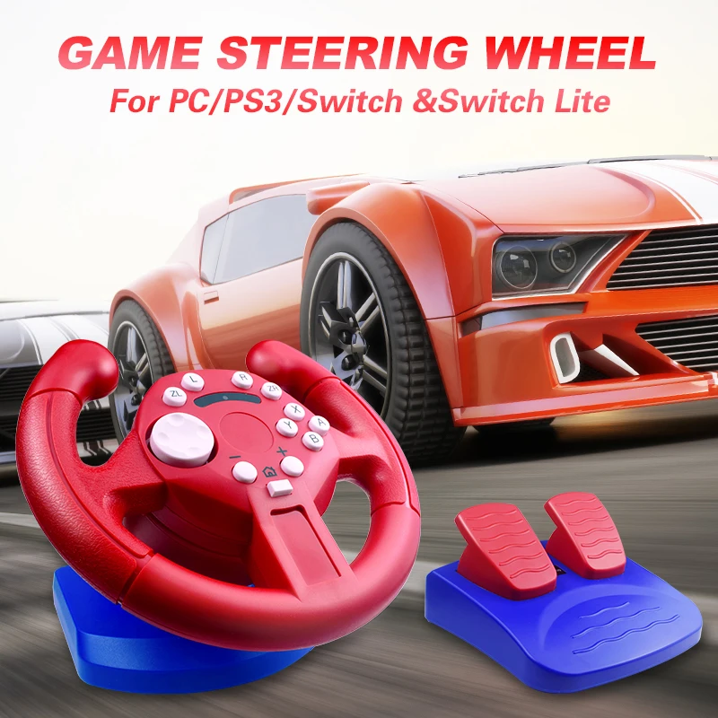 Racing Steering Wheel Compatible-Nintendo Switch Lite Remote Joysticks Controller For PC/NS Remote Vibration Wheels Controller