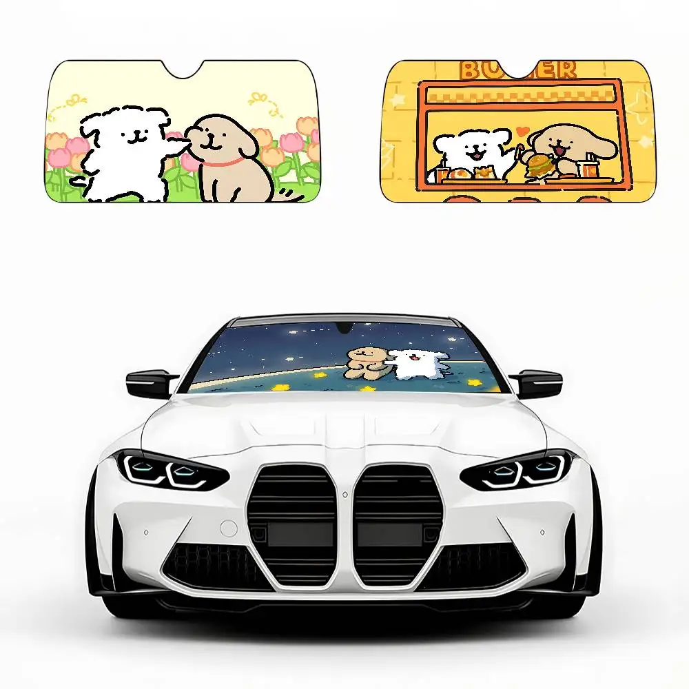 كارتون M-المالطية مظلة السيارات الستائر مظلة السيارات يغطي غطاء الزجاج الأمامي العالمي للطي قناع #3