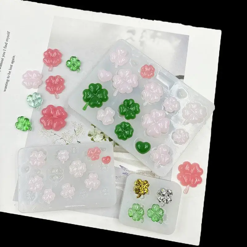 

1Pcs DIY Homemade Earring Pendant Keychain Silicone Mold Four-Leaf Clover Resin Casting Mold Silicone Mold Accessories