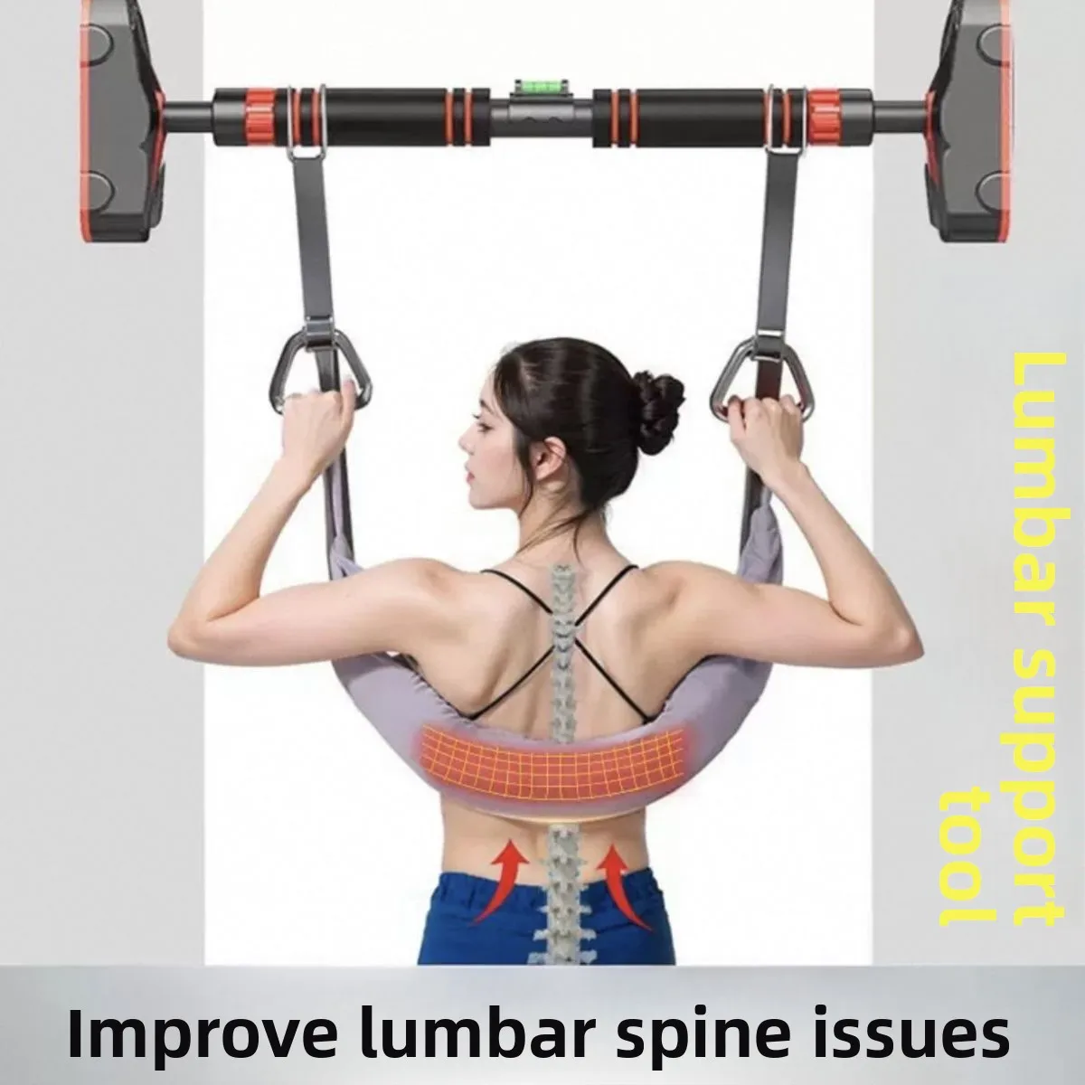 Home Use Spinal Assisted Stretching Lumbar Support Traction Belt Single Bar Pull-up Device Intervertebral Disc Herniation