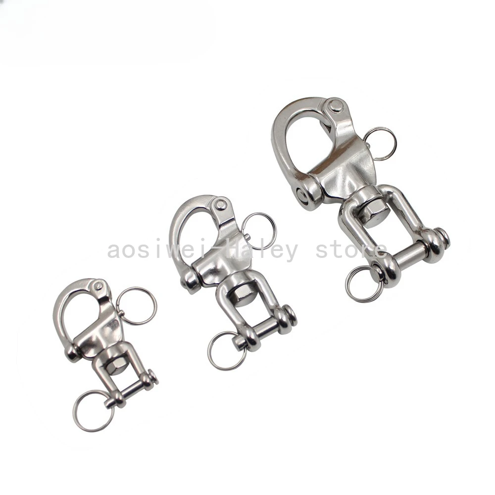 Swivel Eye Snap Shackle Anchor Rigging 316 Stainless Steel Quick Release Eye Bail for Marine/Boat/Sailing/Yacht
