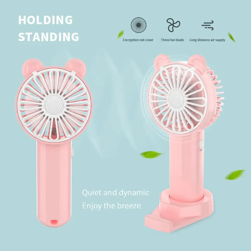 New Mini Handheld Small Fan Portable Portable Silent Office Desk Student On Dormitory Charging Outdoor Hand Holding Fan Small