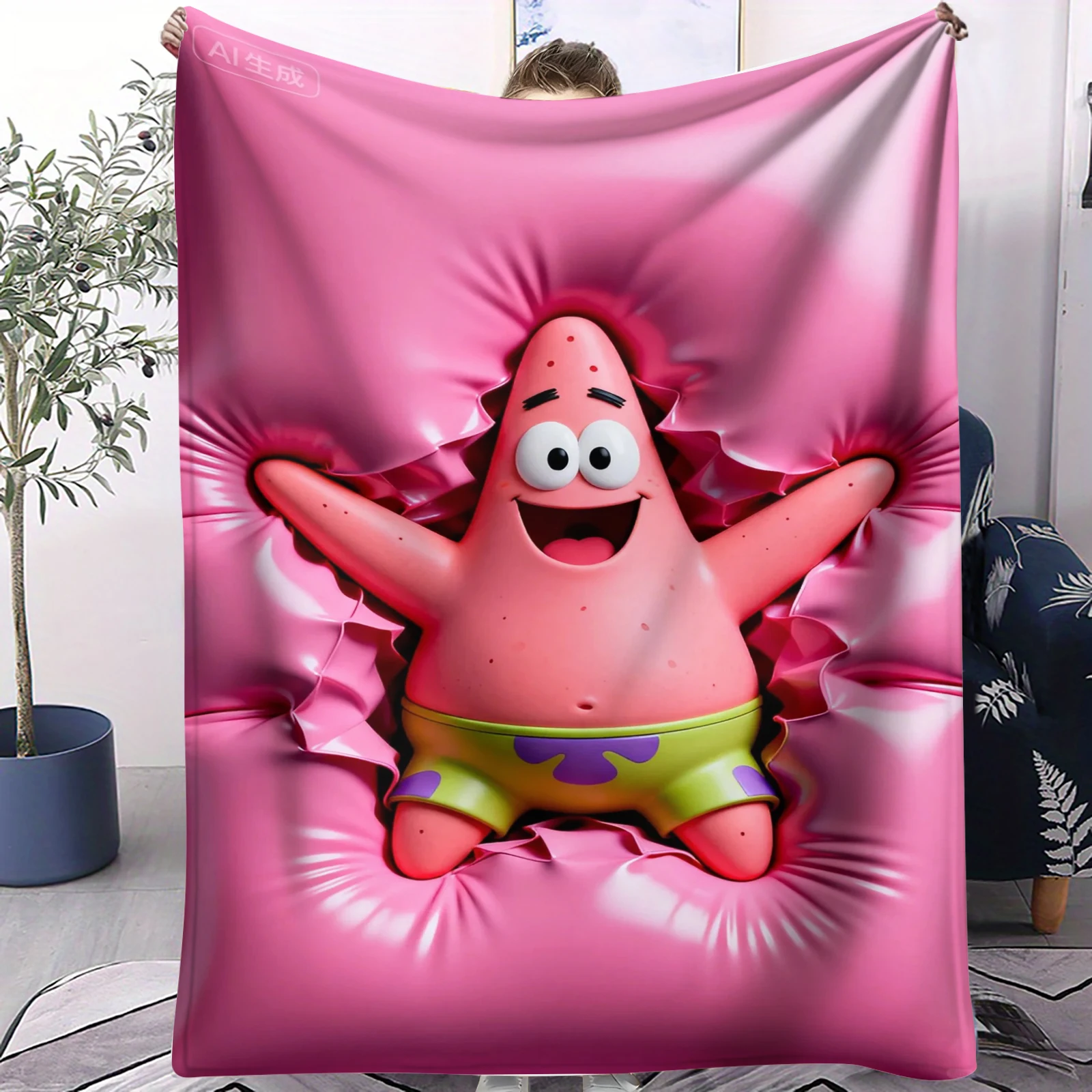 لطيف الكرتون بطانية مطبوعة نزهة بطانية دافئة رقيق بطانية لينة ومريحة بطانية المنزل السفر عيد ميلاد هدية الكريسماس #1