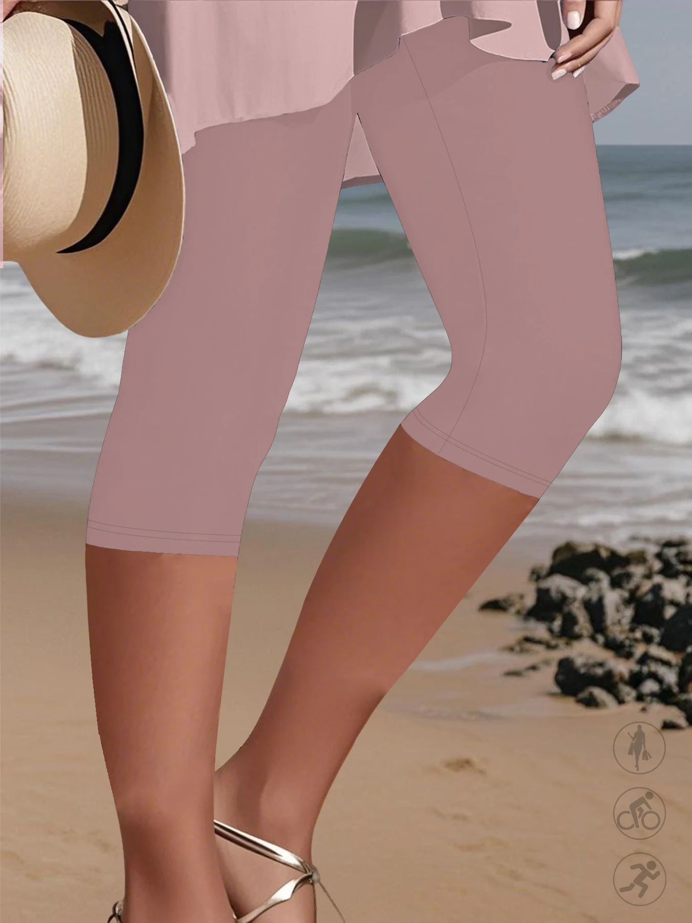 Women's Super Soft Capri Pants High Stretchy Breathable Pants No See Through Workout Running Yoga Athletic Pants Gym Leggings