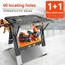 Multifunctional Folding Woodworking Workbench & Sawhorse, Easy Setup Portable Work Table, Lightweight Worktable