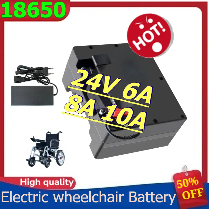 

18650 Electric Wheelchair Battery Elderly Mobility Scooter Battery Rechargeable Lithium Battery 29.4V 2A Charger 24V 6A 8A 10A
