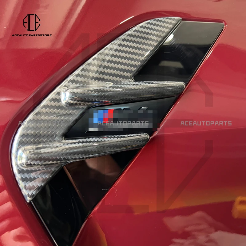 

Dry Carbon Fiber Front Bumper Side Fender Fog Lamp Air Vent Cover Trim Car OEM Style Paste For BMW M3 M4 G80 G82 G83 Body Kit