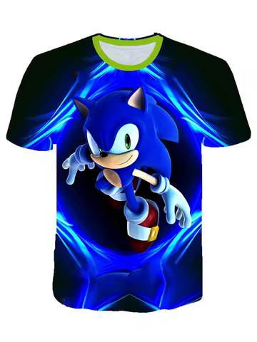 Boys Sonic T-Shirt Kids TShirts Baby Boys Casual Short Sleeves Print T-shirt For Boy Summer Children Tee Shirts Tops