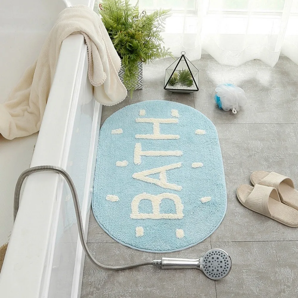 Quick Dry Imitation Cashmere Mat High Absorbency Anti-Slip Backing Non-Slip Floor Mat Soft Texture Fashionable Bathroom Mat
