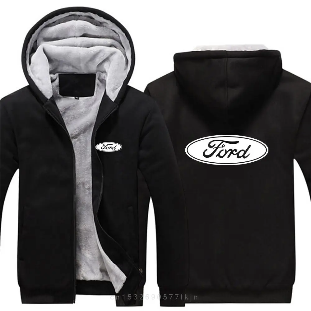 Sweatshirt Jas Trui Tops Ford Auto Logo 2022 Heren Nieuwe Winter Lange Mouwen Print Dikker Warmer Jas Sport Hoodies Rits