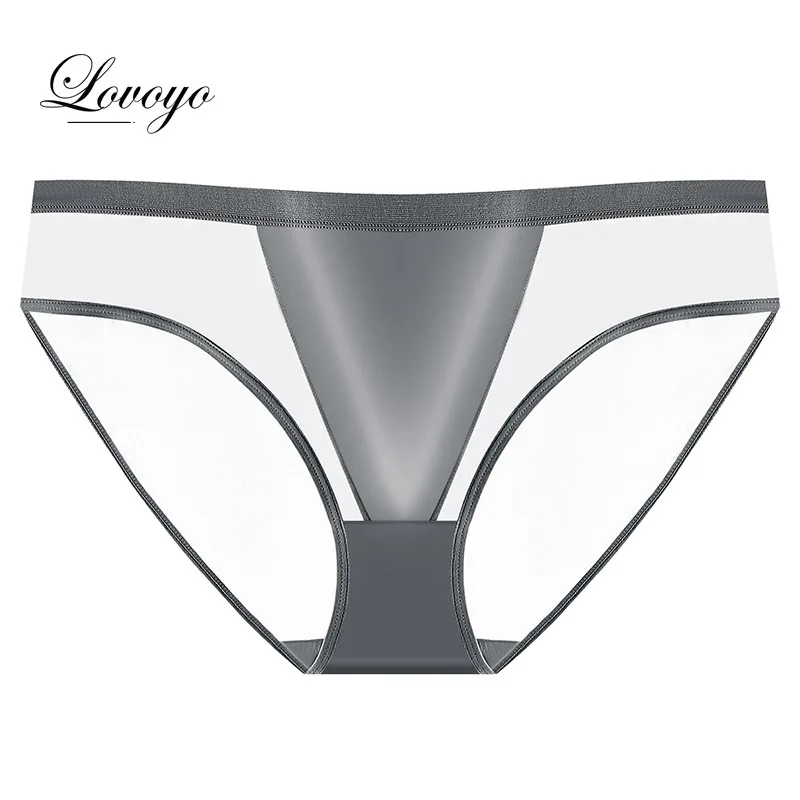 Sexy Plus-size Mesh Ultra Thin  Slimming Briefs Seamless Breathable Lower Waist Underwear Quickdrying  High Stretch Mesh Panties