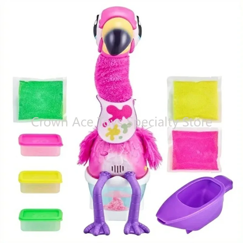 Original Little Live Pets Gotta Go Pink Flamingo Interactive Plush Toys Repeat Voice Feed Poops Funny Electronic Pet with Toilet