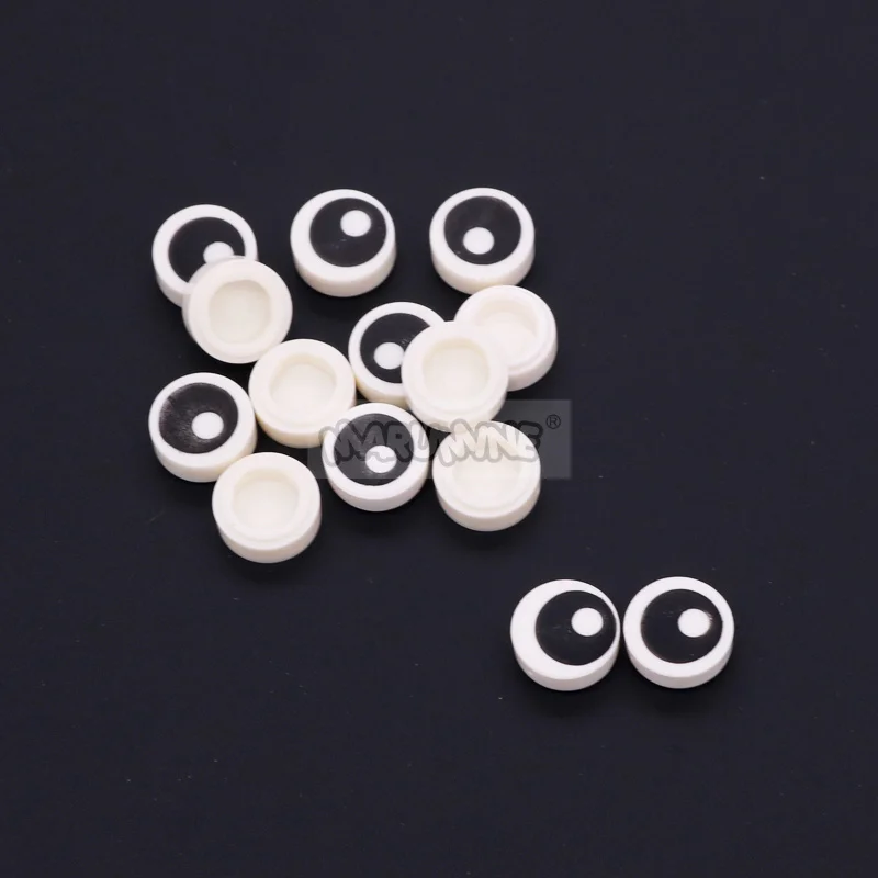 Marumine Cartoon Eyes MOC Bricks Model Accessories 1x1 Round Tile Emotional Expression Compatible 98138 Building Blocks Parts