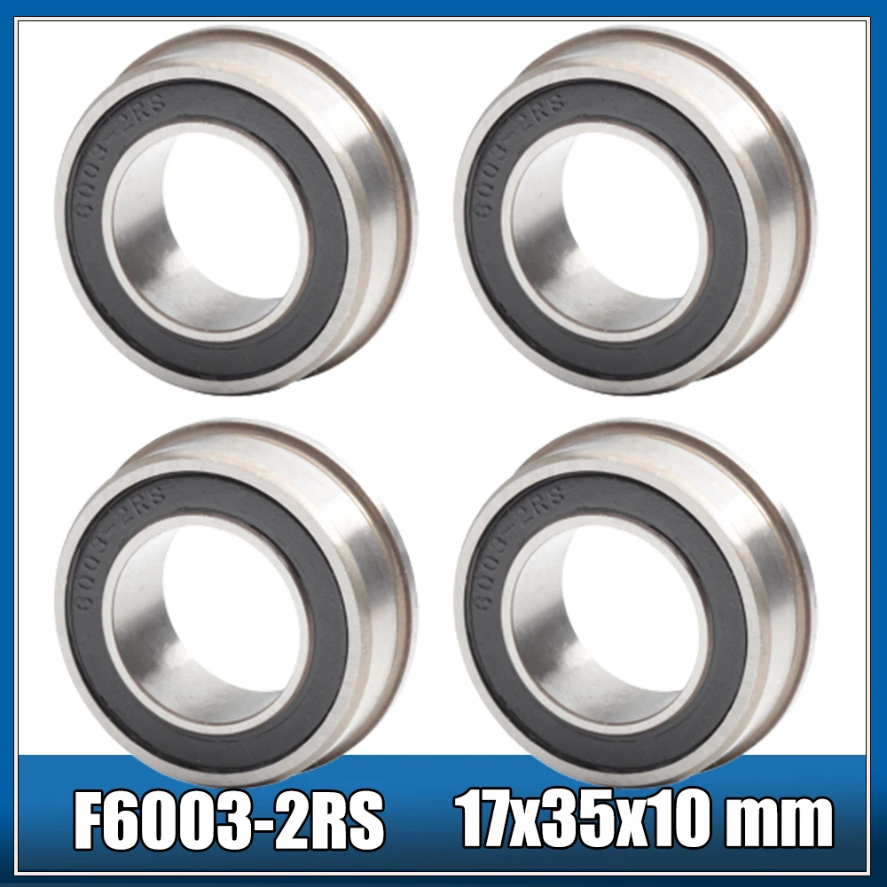 

F6003-2RS Wheelbarrow Bearing 17x35x10mm ( 1 Pc ) Garden Trolley Ball Bearings With Flanged