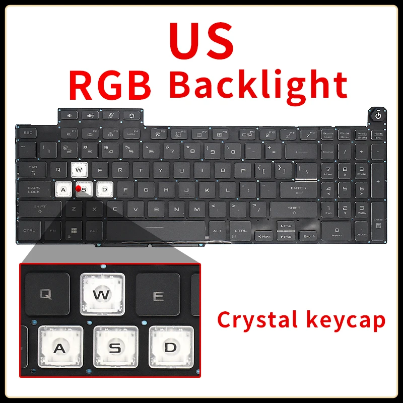 Imagem -04 - Teclado para Notebook Retroiluminado Russo Asus Tuf Gaming F15 Fx507 Fx517 Fx707 Fa507 zc zv zm zr ze rc rm Substituição us ru