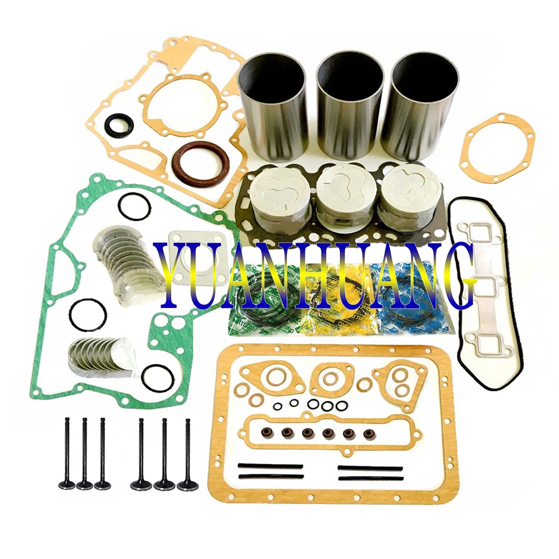 L3E Engine Rebuild Kit  With Valve Guide Seat Overhual Repair Gasket Set For Mitsubishi Diesel Liner Piston Ring Bearing