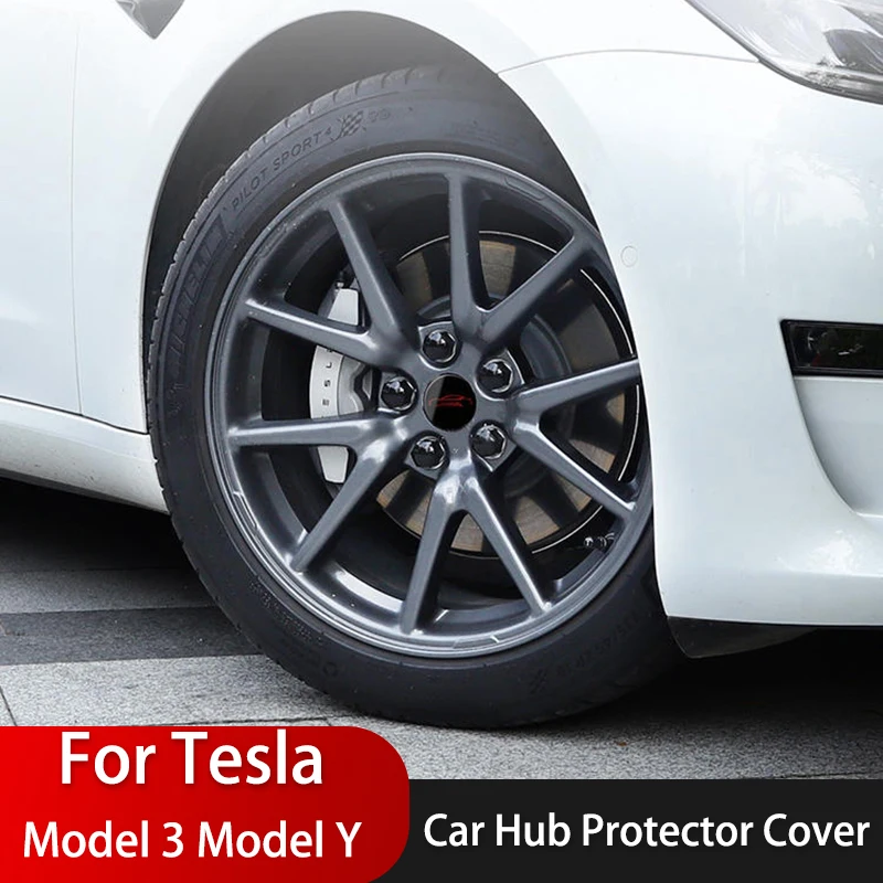 Car Styling Metal Car Wheel Center Cap For Tesla Model 3 S X Kit Center Cap Hub Lug Nut Cover With 4 Center Cap 20 Lug Nut Cover