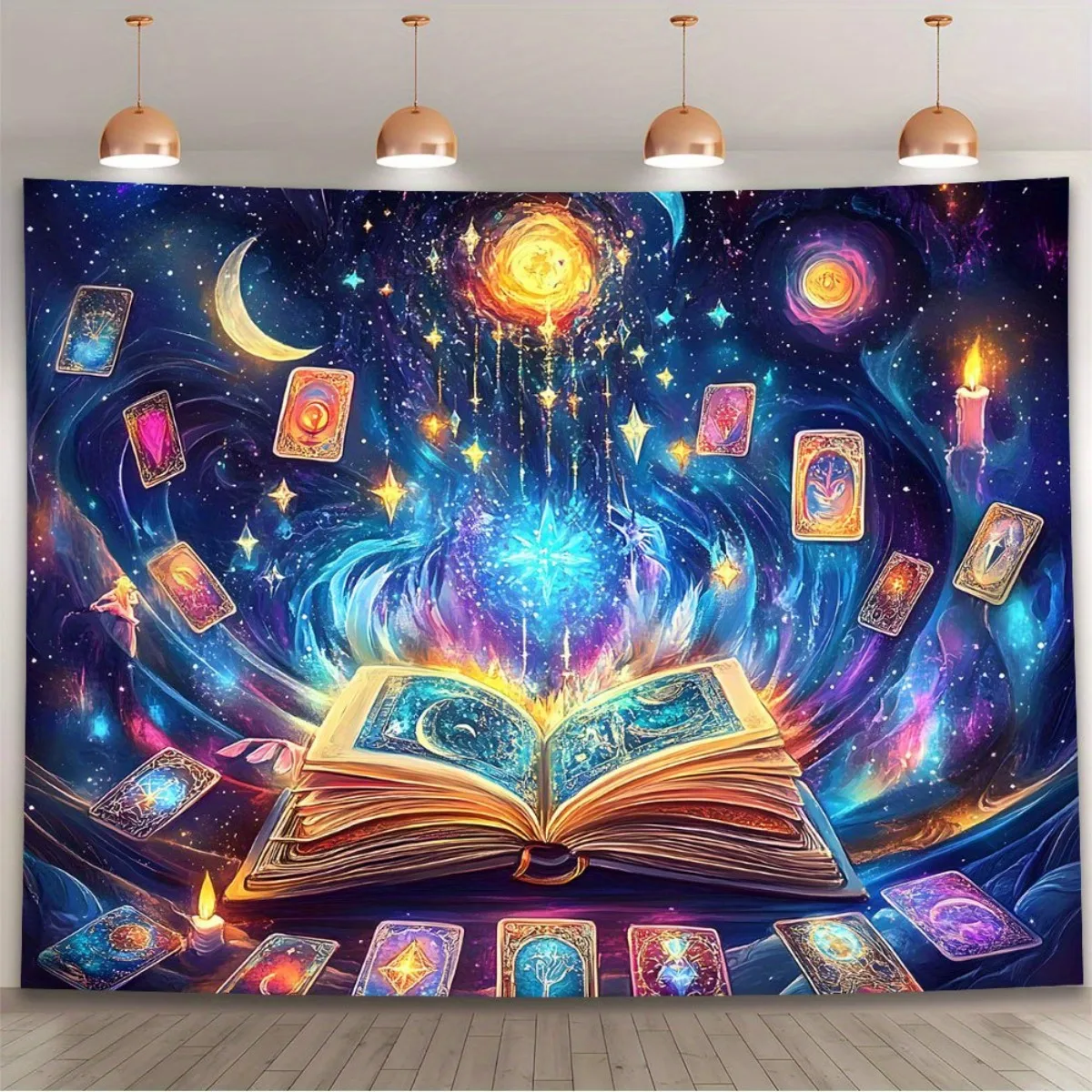 Magical Celestial Galaxy Astrology Tarot Art Tapestry Cosmic Dream Book Wall Hanging Decor Poster