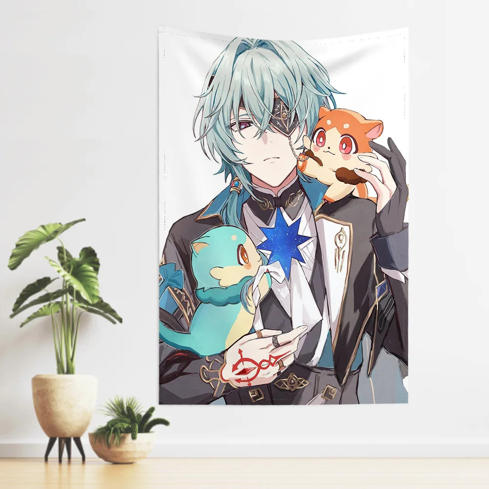 Anaxa Animated Game Honkai Star Rail Tapestry Room Decor Wall Cloth Party Hanging Background Room Decor Baby Room
