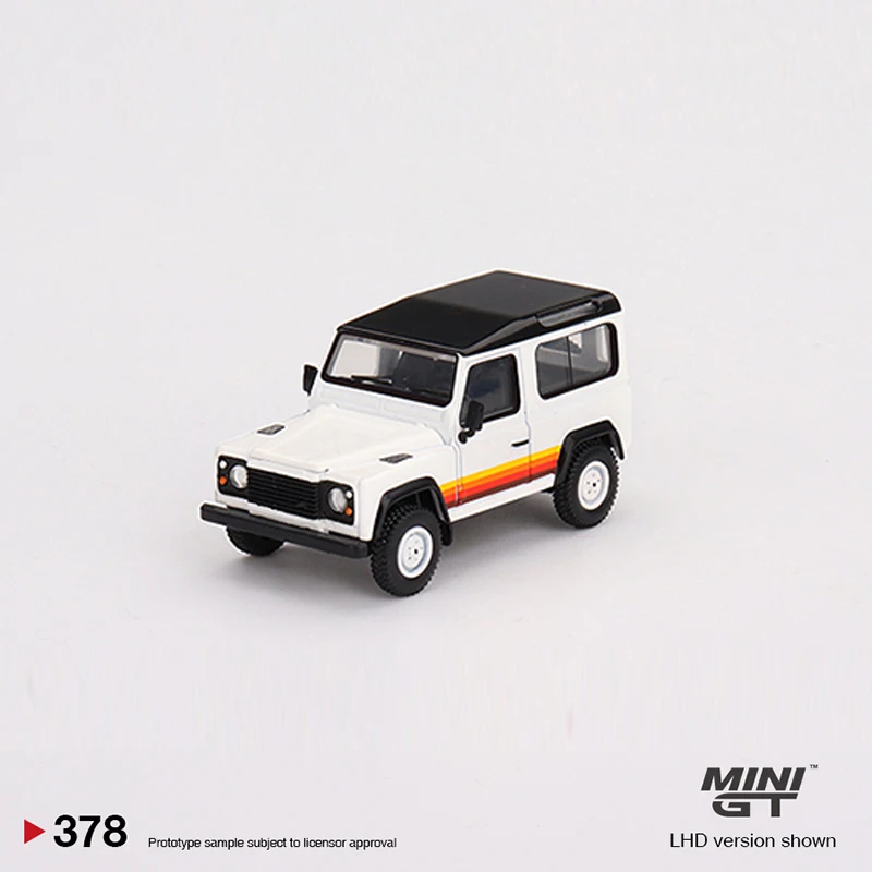 MINI GT 1:64 Model Car Land R Defender 90 Alloy Die-Cast Vehicle #378 LHD Wagon White