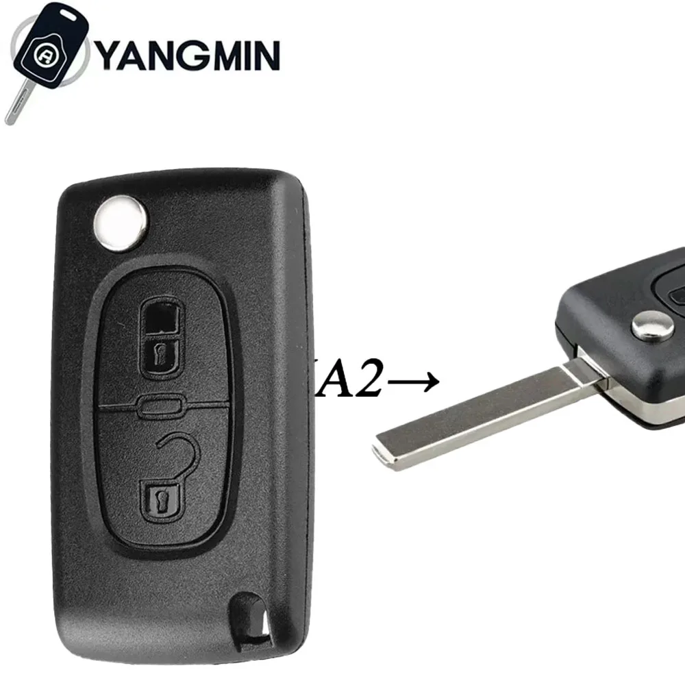 YANGMI 2 Pulsanti ce0523 Peugeot 307 chiave 433 MHz Per Citroen C1 C2 C3 Berlingo clef peugeot 207 307 ID46 CE0523 ASK FSK