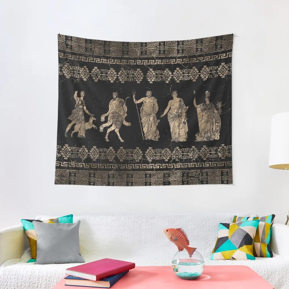 

Greek Dieties and Meander key ornament Tapestry Aesthetic Room Decorations Art Mural Wall Art Tapestry