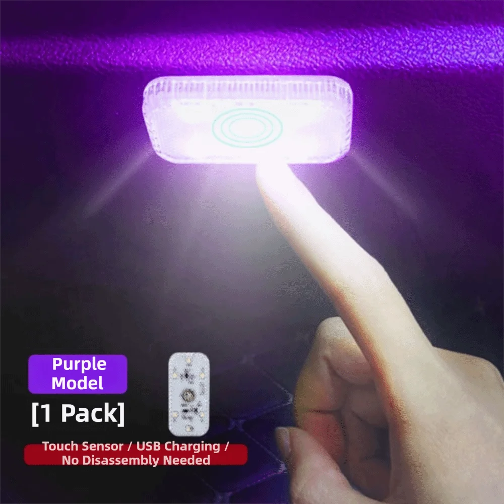 Mini Size LED Touch Light Touch Control Car Interior Wireless Car Lighting Rechargeable Battery Multicolor Mood