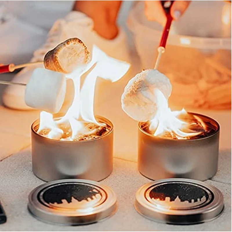 Outdoor Camping Portable Campfire Candles Natural Soybean Wax Fire Pit For BBQ Hot Water