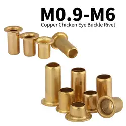 300/200/100/50pcs Copper Chicken Eye Buckle Rivet Hollow Copper Hollow Rivet Through-hole Rivet Single Pipe GB867-86 M0.9-M6