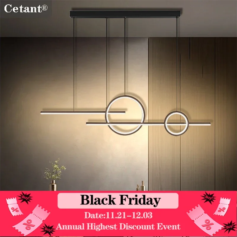 Modern LED Pendant Light Geometric Lines Dining Room 110cm Lighting Bedroom Living Room Study Room Indoor Decor Light Fixtures