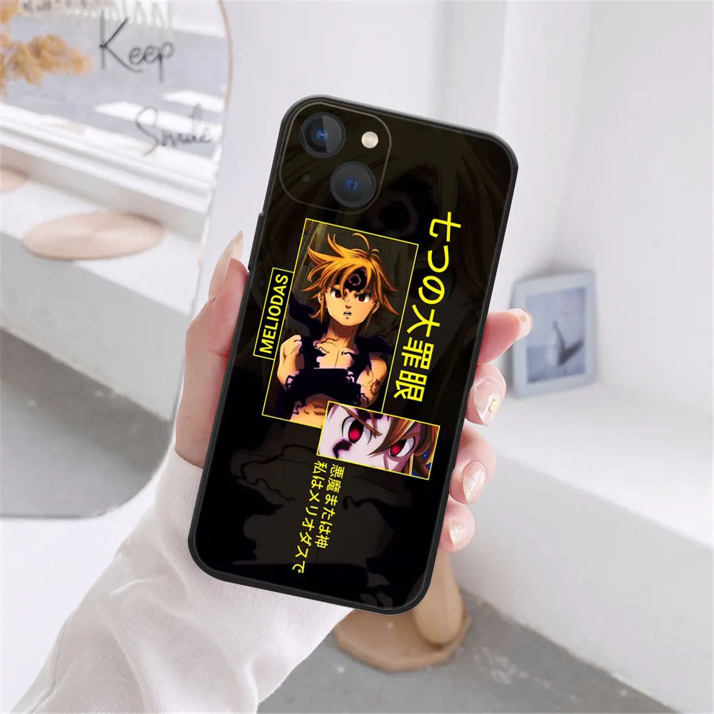 Hot anime Seven Deadly Sins Meliodas Phone Case For iPhone 11 12 13 Pro Max X XR XS MAX X 8 7 Plus 13Mini Black Soft TPU case