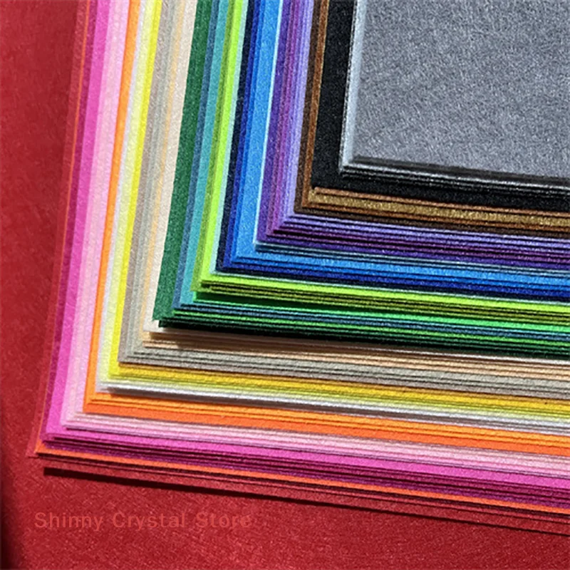 20Pcs Soft Felt Fabric Sheet 20Color Patchwork Sewing DIY Craft Squares Nonwoven 1mm Thick Handmade Fabric Weaving