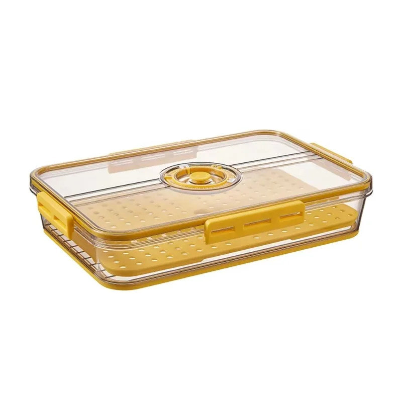 Transparent PET Food Storage Container Sets Freshness Preservation Rectangle Plastic Kitchen Fridge Organizer Lid 1-3L Capacity