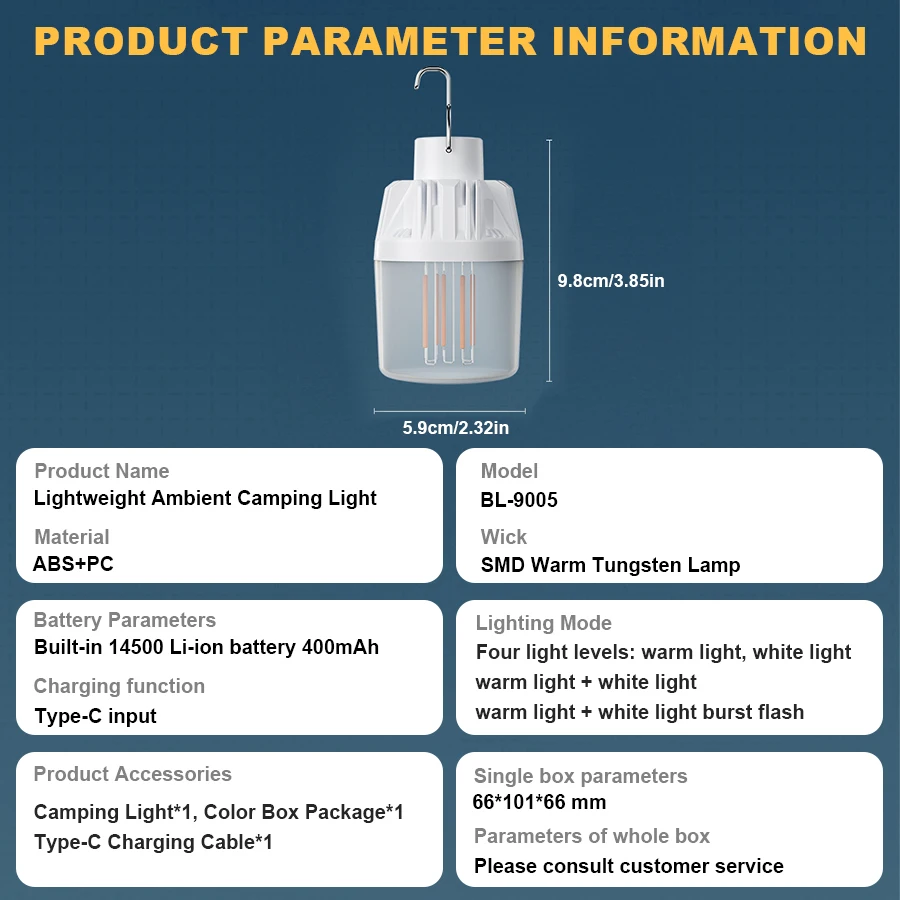 KDULIT Portable USB Rechargeable LED Camping Lights Outdoor Emergency Bulb High Power Lamp Bulb Battery Lantern Tents Lighting