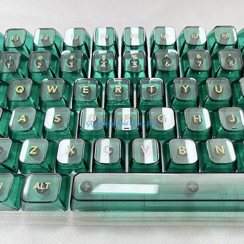 

H9EB Transparently Green PC Keycap Set for 115Keys OEM Profile Ergonomic for Mechanical Keyboards MX Switches Keycaps