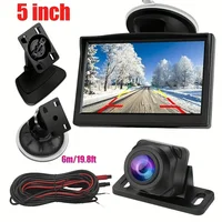 Cámara de respaldo para coche, de 5 pulgadas Monitor HD, sistema de cámara de espejo retrovisor, fácil instalación, visión nocturna Real para camión, Minivan, SUV