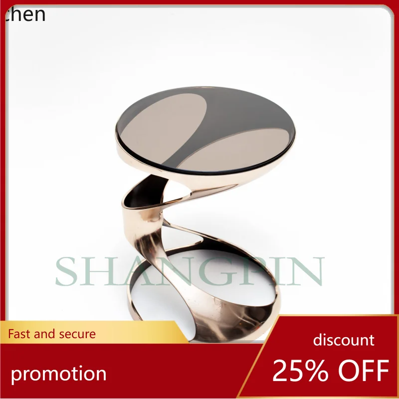 

ZMLmodern simple special-shaped small side few fashion casual dining table living room model room glass negotiation table