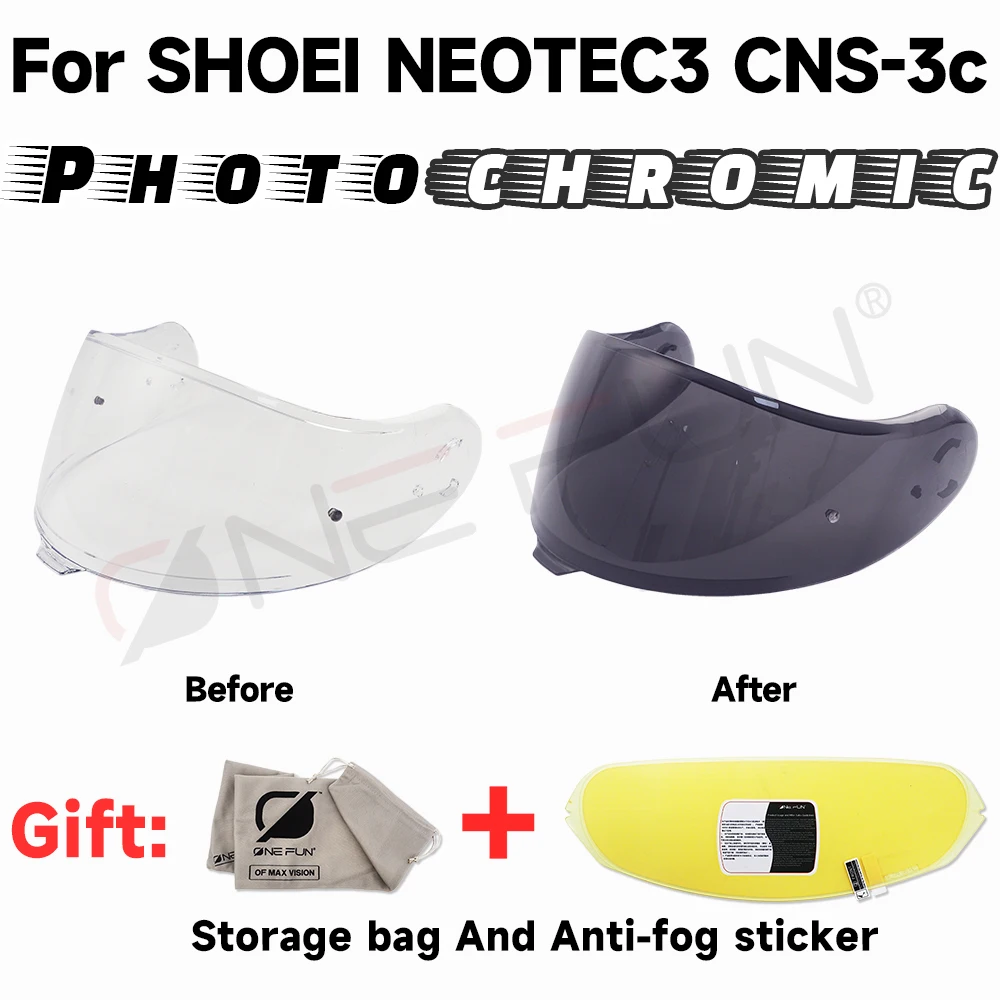

Photochromic Helmet visor Replacement for SHOEI NEOTEC3 CNS-3C Scratch-resistant,Uv-Protected,Quick installation