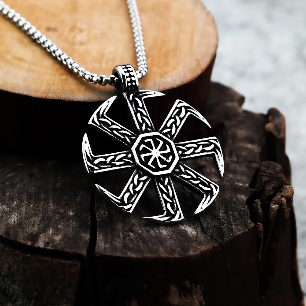 European and American Style Nordic Rune Slavic Viking Pendant Personalized and Fashionable Men\'s Pendant Stainless Steel Jewelry