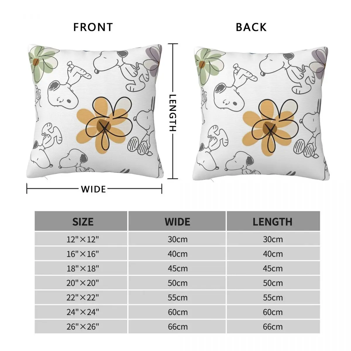 سنوبي الأزهار المخدة غطاء وسادة بوليستر ديكور الكرتون كيس وسادة غطاء غرفة نوم سستة 40*40 سنتيمتر #6