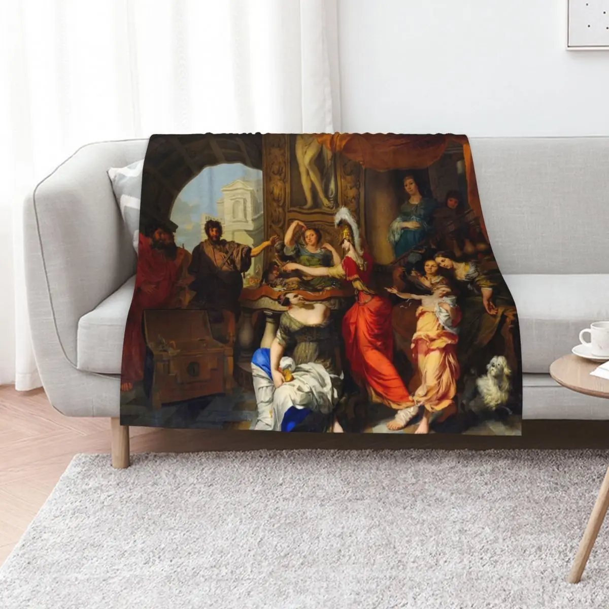 Achilles Discovered Amongst the Daughters of Lycomedes - Gerard de Lairesse Throw Blanket Blankets For Bed Weighted Blankets