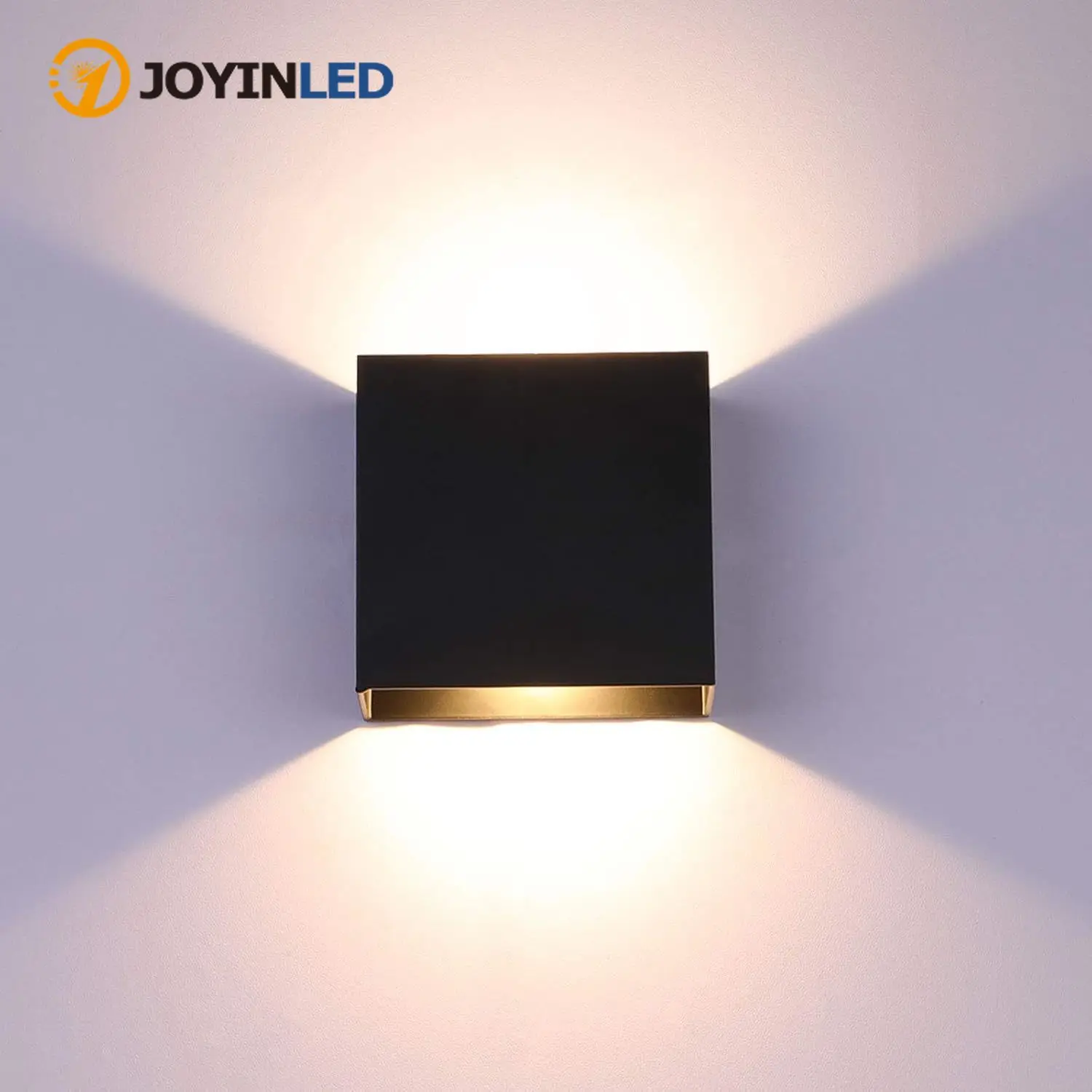 JOYINLED Dual Directional Wall Lights, Modern Square Wall Lamp White / Black Sconces for Corridor Staircase Bedroom Lamps