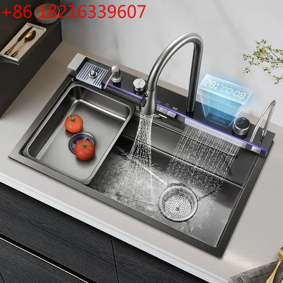 

Kitchen vegetable basin 304 stainless steel large single slot thickened household dishwasher under the counter basin