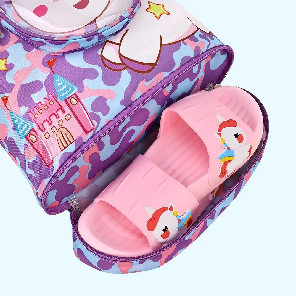 Childrens Cartoon Swimming Bag Waterproof for Kids Women Wet Dry Clothes with Shoes Goggles Storage Pouch Pool Sports Backpack