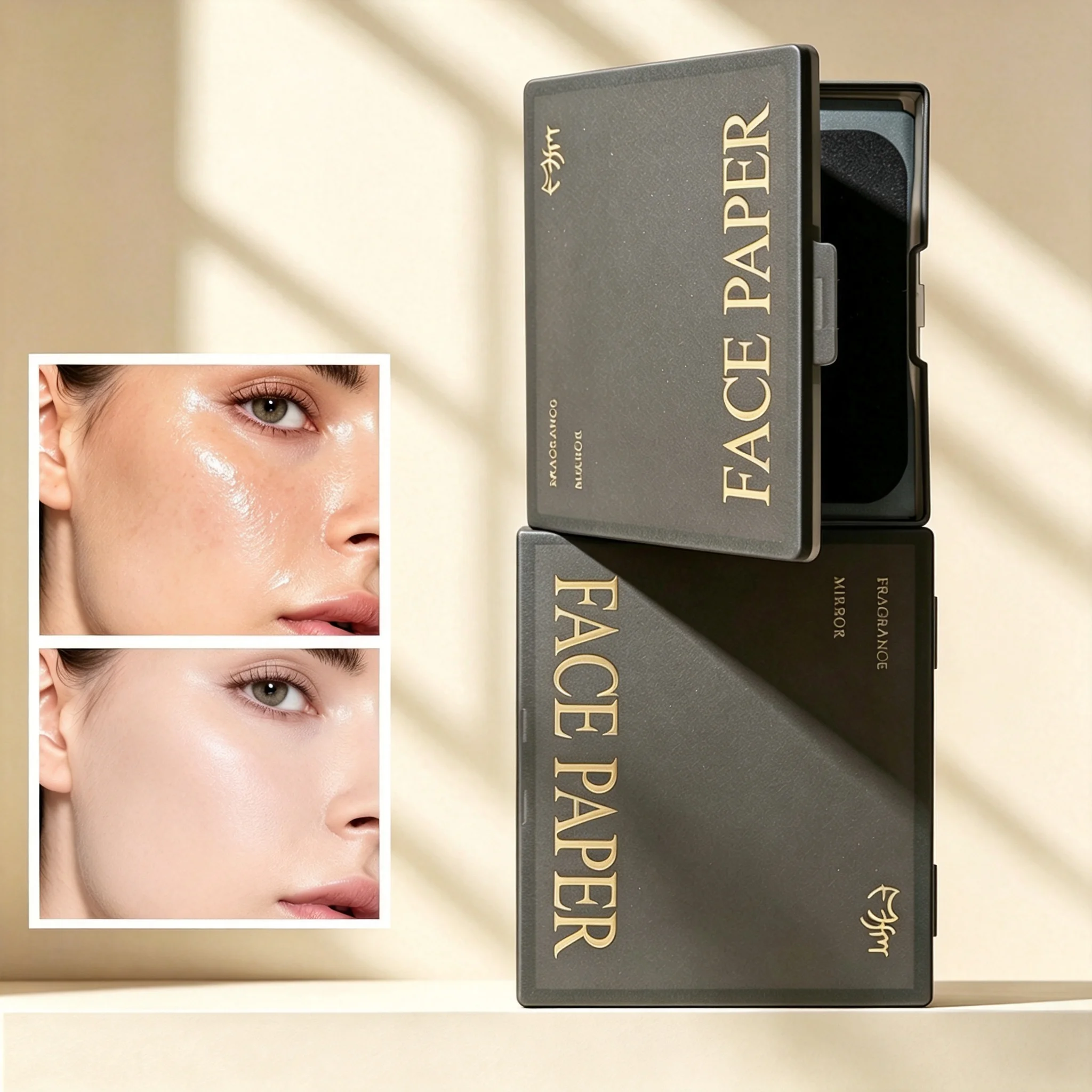 100Pcs Oil Blotting Paper Matting Face Oil Control Wipes Facial Oil Absorbing Sheet Portable Refillable Facial Blotter with Case