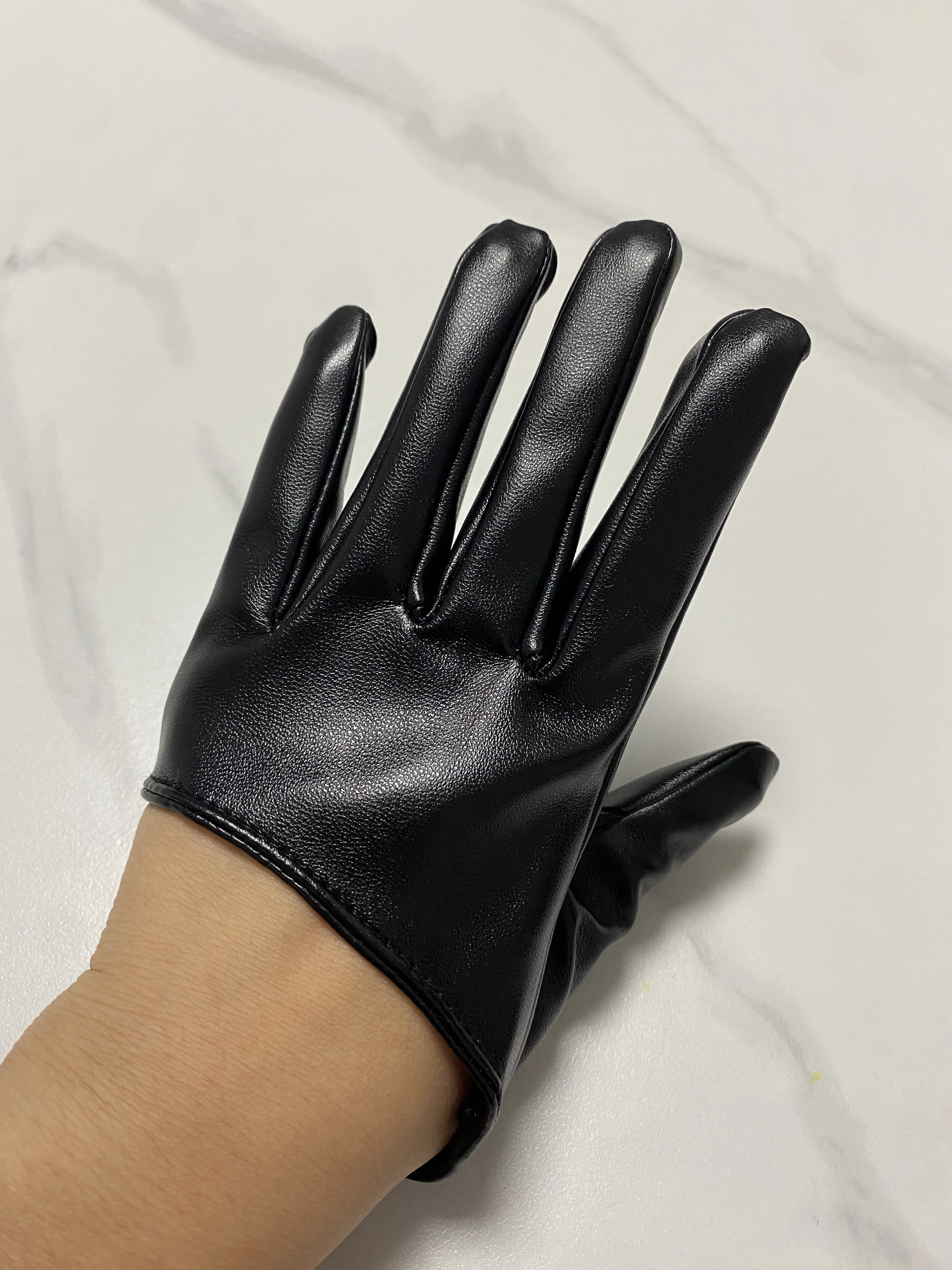 Männer Frauen kurzes Design Pu Leder halbe Palme Motorrad handschuhe männlich weiblich Leistung Tanz handschuhe r982