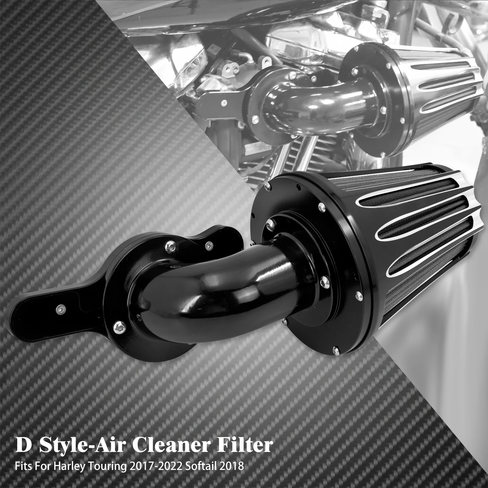 Motorrad Schwarz Luftfilter Intake Reiniger Für Harley Dyna Sportster XL883 1200 48 Touring Softail Breakout Fat Boy Street Glide